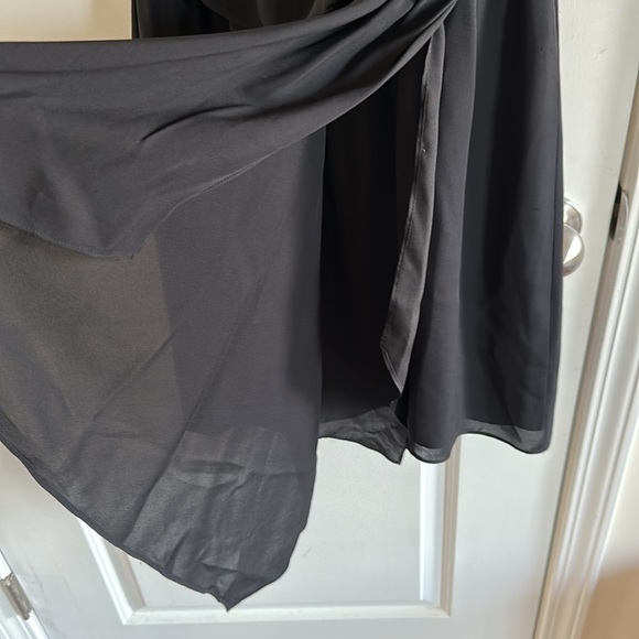 Joie Draped Mini Dress Cowl Neckline Sleeveless Asymmetric Hemline Silk Black XS - Picture 12 of 12